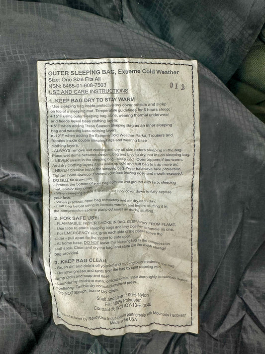 USMC Extreme Cold Weather Outer Sleeping Bag, USGI: US Military Surplus