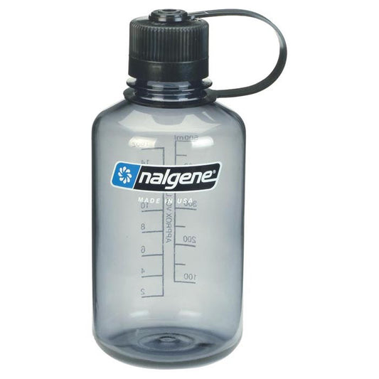 Nalgene 16oz Narrow Mouth Bottle: Gray / Black