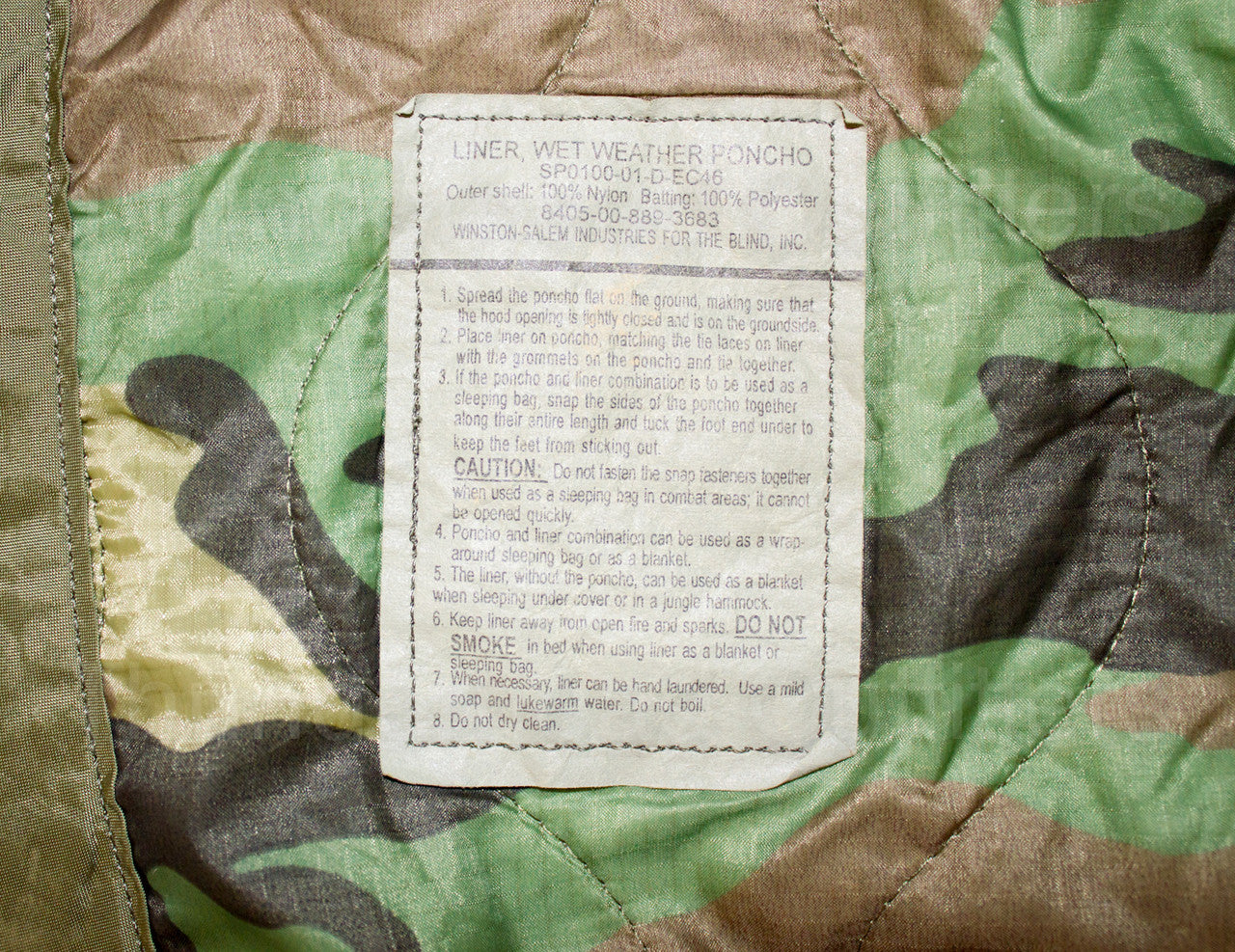 USGI Woodland Poncho Liner