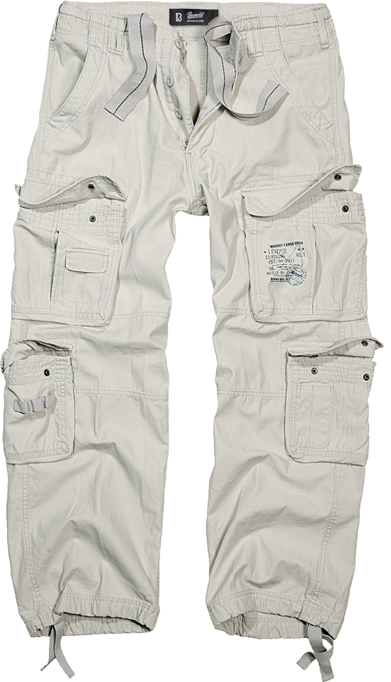 Brandit Authentic Cargo Pants: Old White