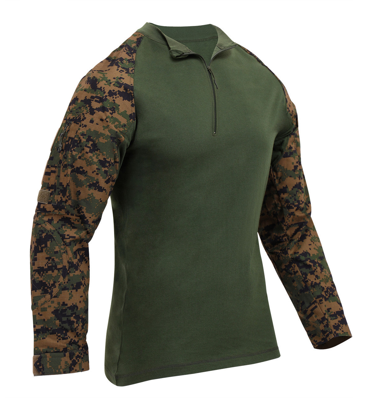 Rothco 1/4 Zip Tactical Airsoft Combat Shirt: Woodland Digital Camo
