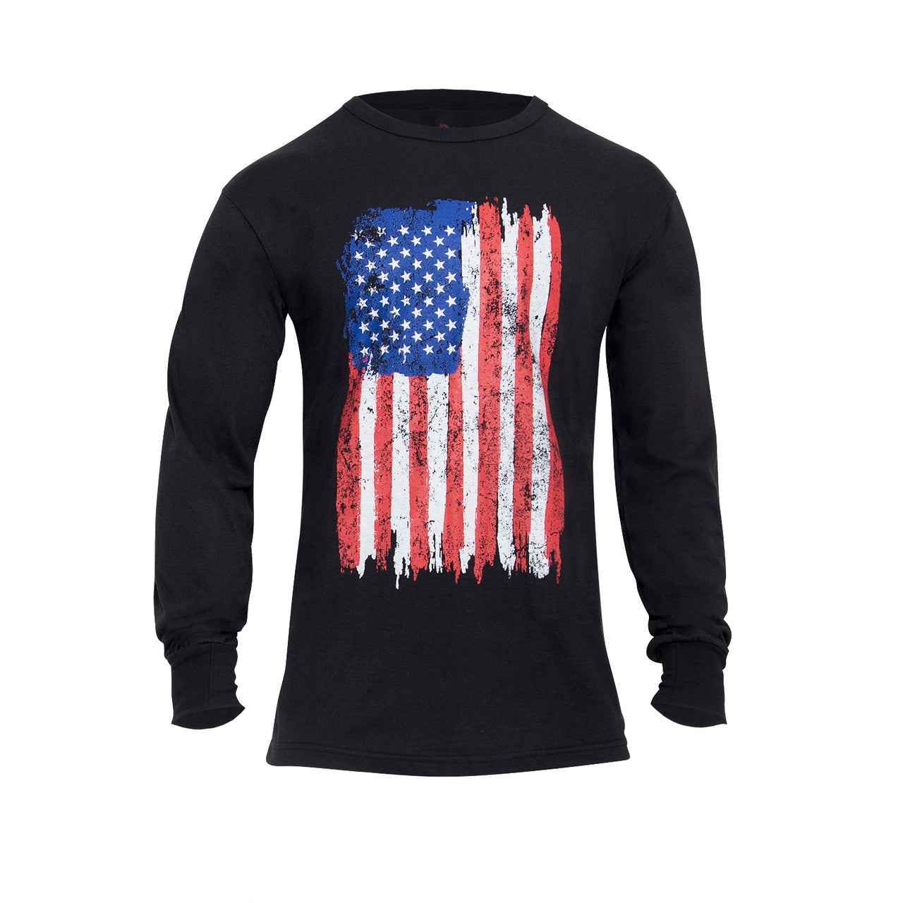 Rothco US Flag Long Sleeve T-Shirt: Black - Red, White & Blue