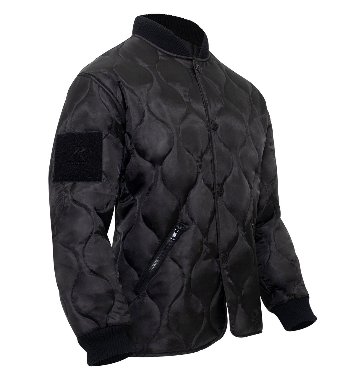 Rothco Quilted Woobie Jacket: Black