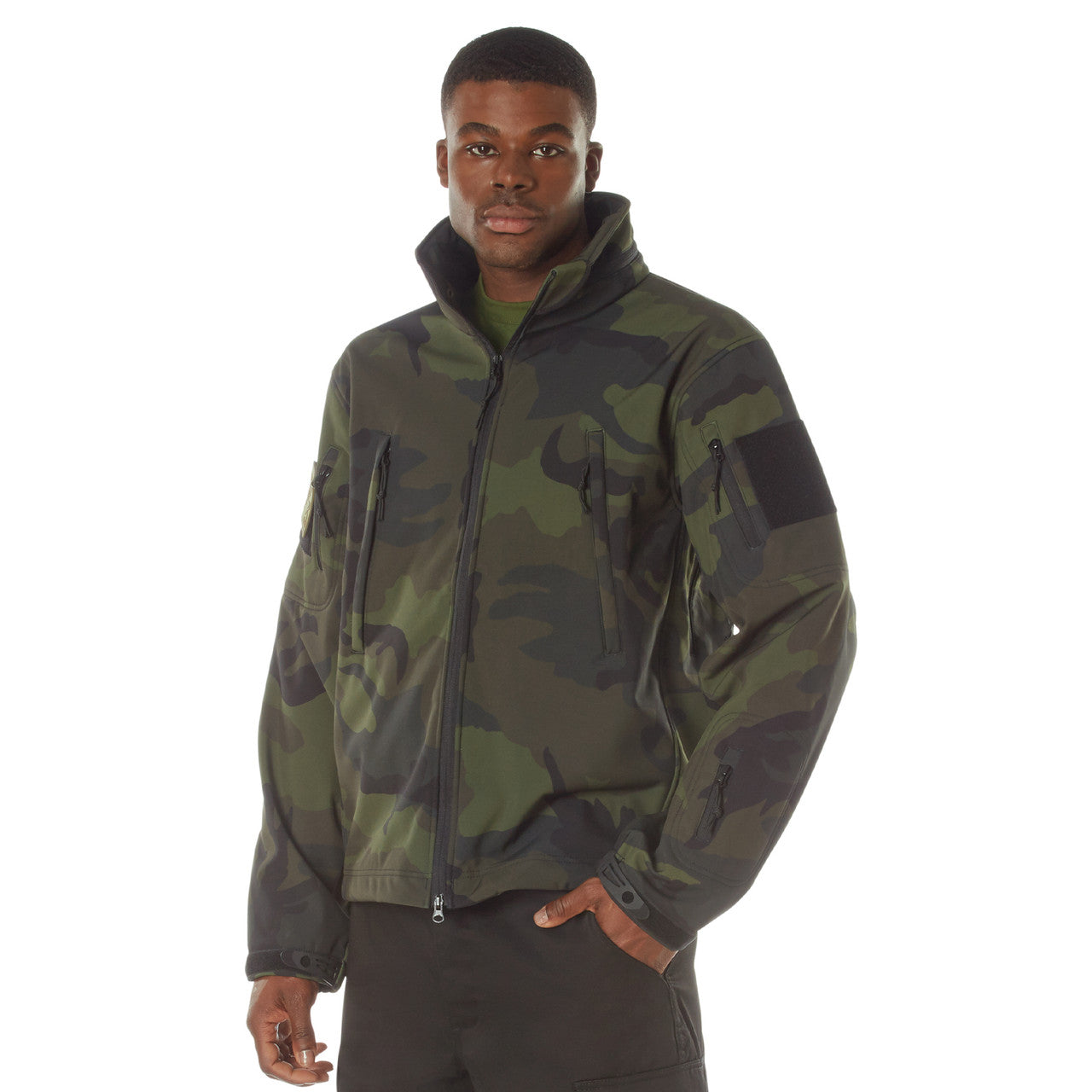 Rothco Special Ops Tactical Soft Shell Jacket: Midnight Woodland Camo