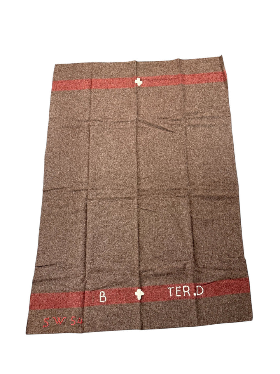 Swiss Original Style Brown Wool Blanket with Stitching