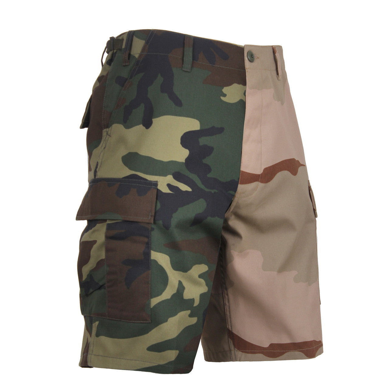 Rothco Two-Tone Camo BDU Shorts: Woodland Camo / Tri-Color Desert Camo
