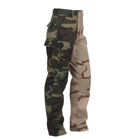 Rothco Two-Tone Camo BDU Pants: Woodland Camo / Tri-Color Desert Camo