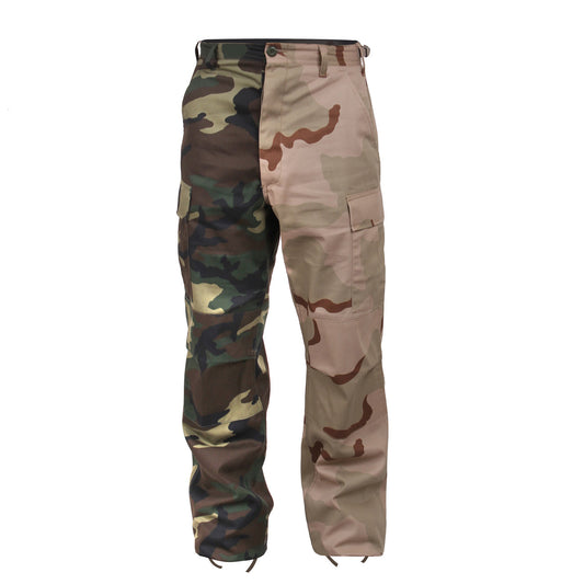Rothco Two-Tone Camo BDU Pants: Woodland Camo / Tri-Color Desert Camo