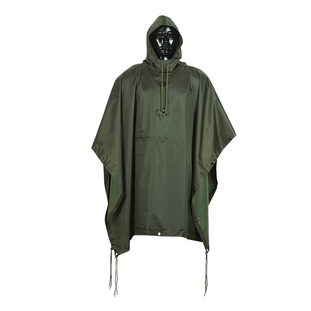 Milspec Plus Rubberized Heavy Duty Poncho: Olive Drab
