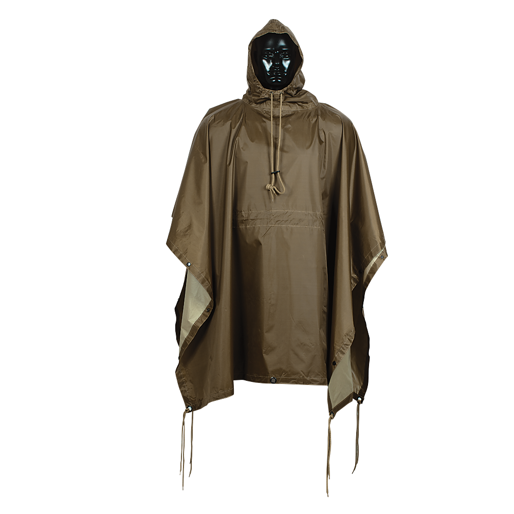 Milspec Plus Rubberized Heavy Duty Poncho: Coyote
