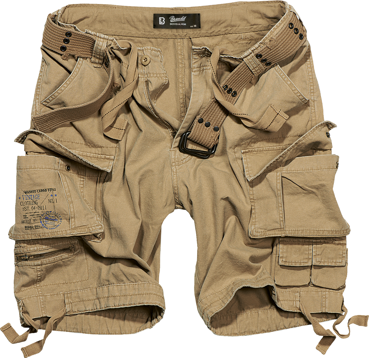 Brandit Relaxed Cargo Shorts: Beige
