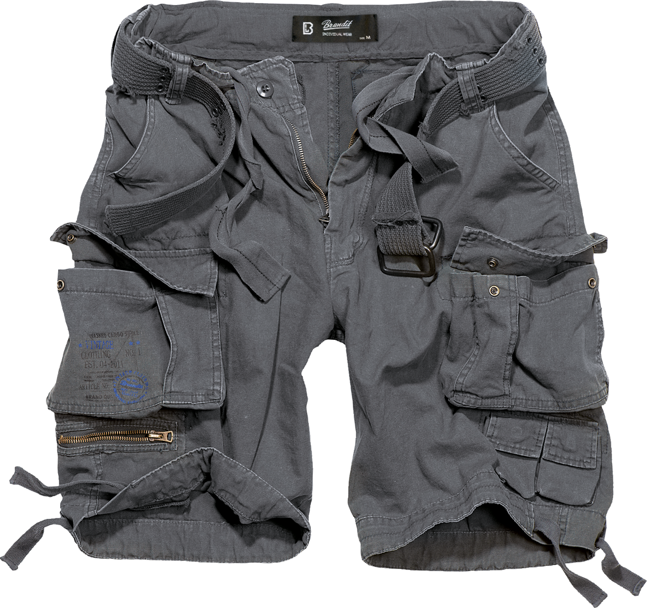 Brandit Relaxed Cargo Shorts: Anthracite