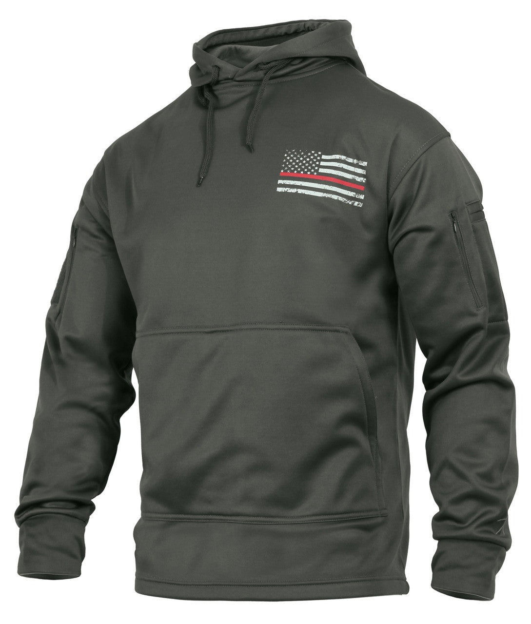 Rothco Thin Red Line Concealed Carry Hoodie: Gray