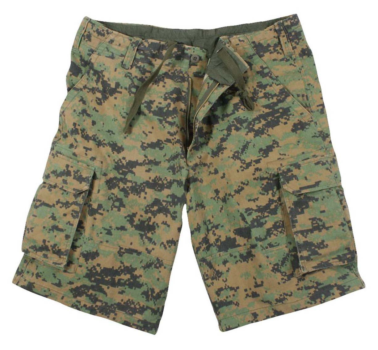 Rothco Vintage Camo Paratrooper Cargo Shorts: Woodland Digital Camo