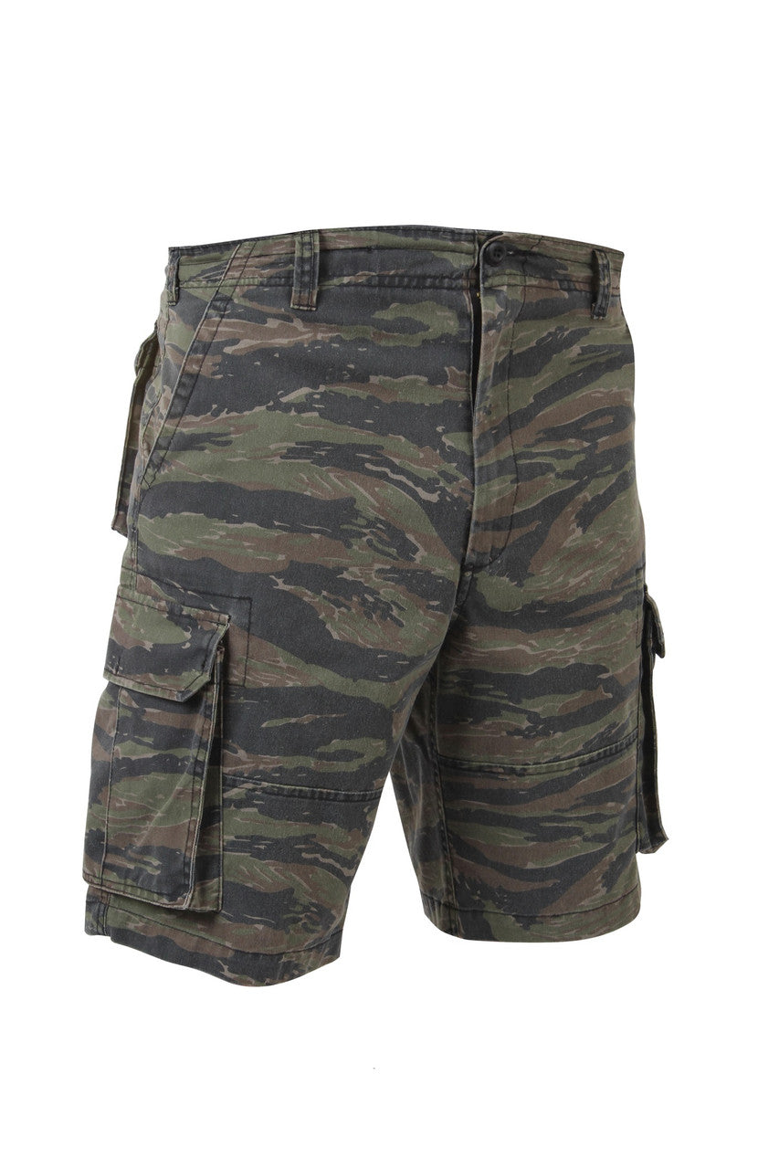 Rothco Vintage Camo Paratrooper Cargo Shorts: Tiger Stripe Camp