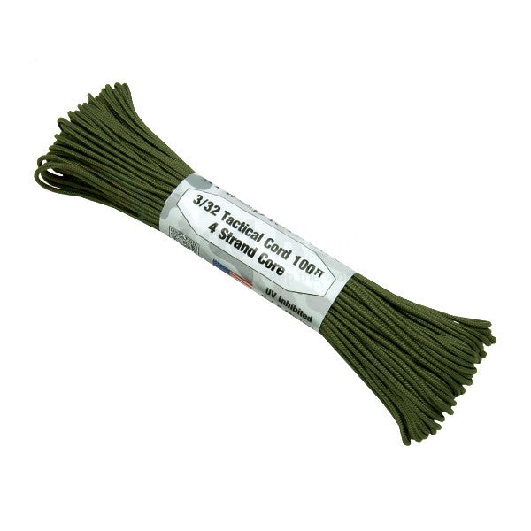 Atwood Rope, 275 Tactical Paracord, Nylon Parachute Cord, 4 Strand, USA Made: Olive Drab