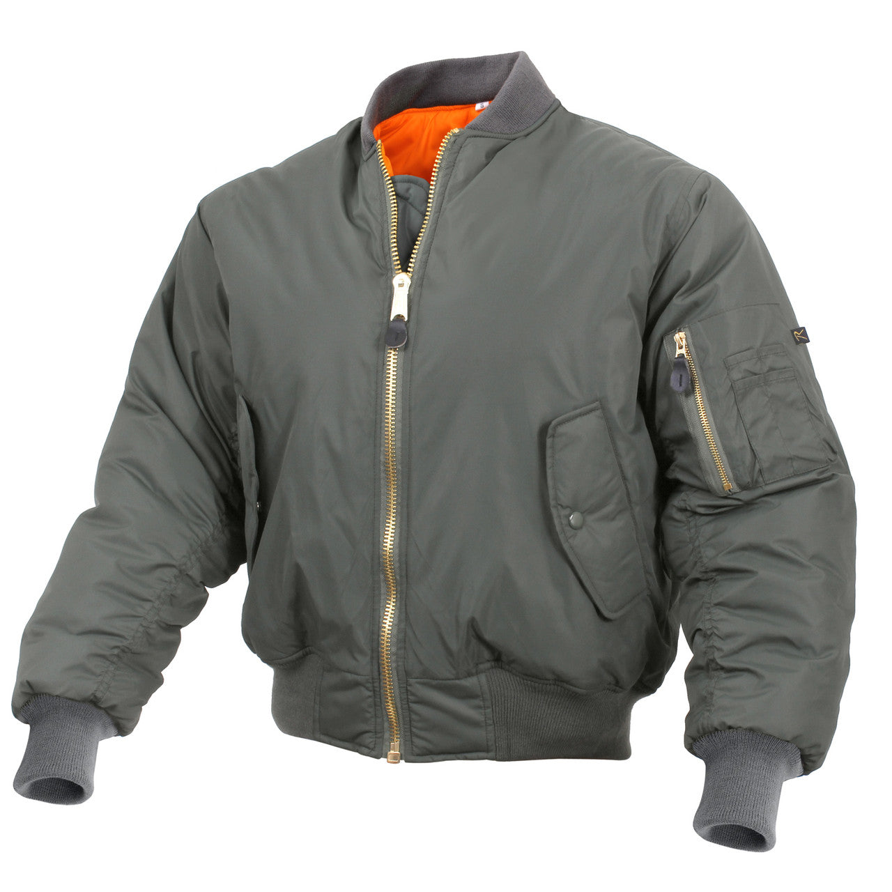Rothco Enhanced Nylon MA-1 Flight Jacket: Sage Green