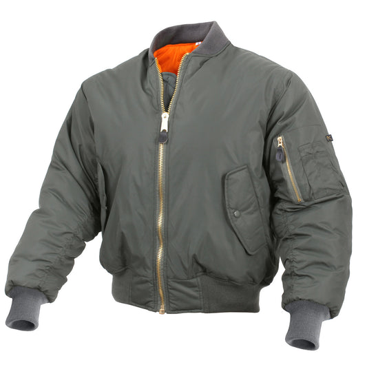 Rothco Enhanced Nylon MA-1 Flight Jacket: Sage Green