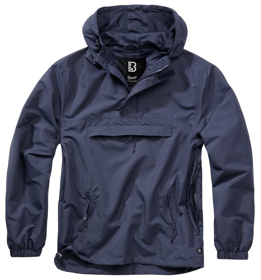 Brandit Light Quarter Zip Windbreaker Pullover: Navy Blue