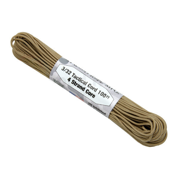 Atwood Rope, 275 Tactical Paracord, Nylon Parachute Cord, 4 Strand, USA Made: Tan