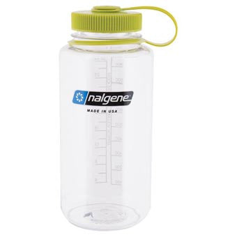 Nalgene 32oz Wide Mouth Bottle: Clear / Green