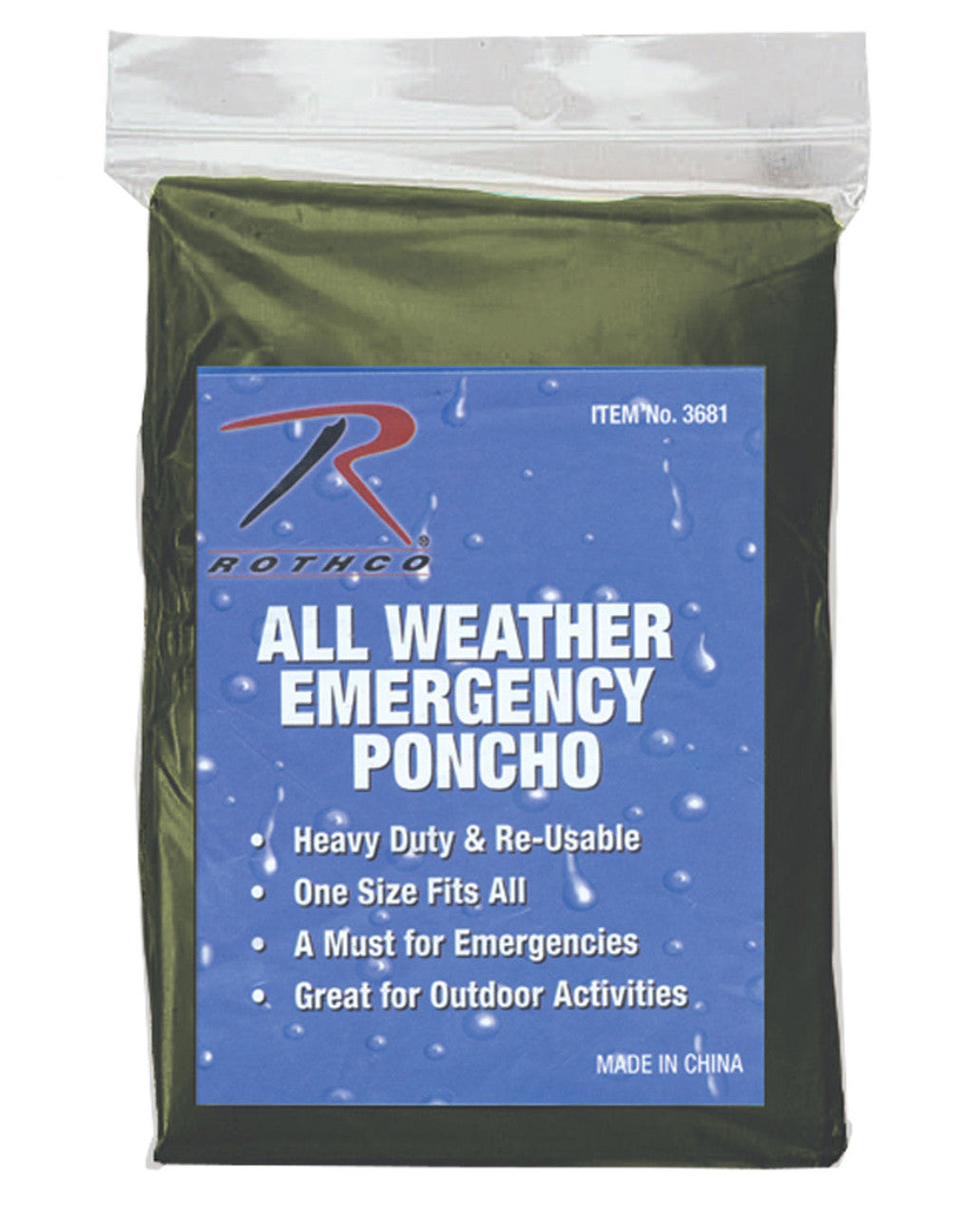 Rothco All Weather Emergency Rain Poncho