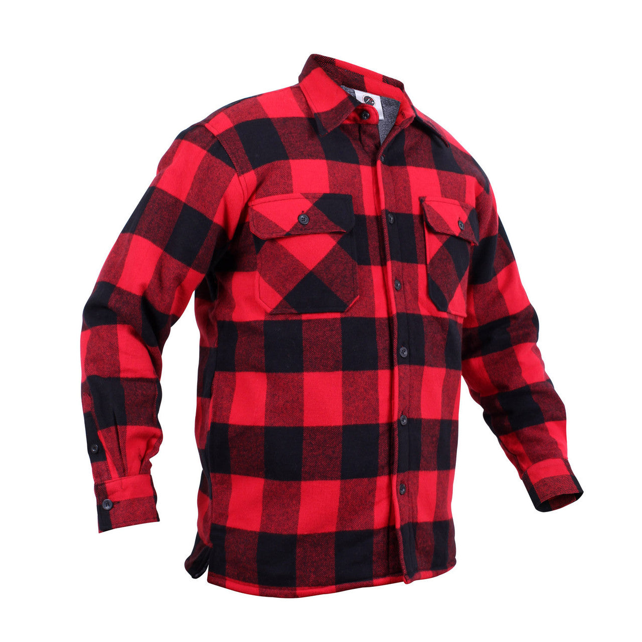 Rothco Extra Heavyweight Buffalo Plaid Sherpa Lined Flannel Shirt: Red