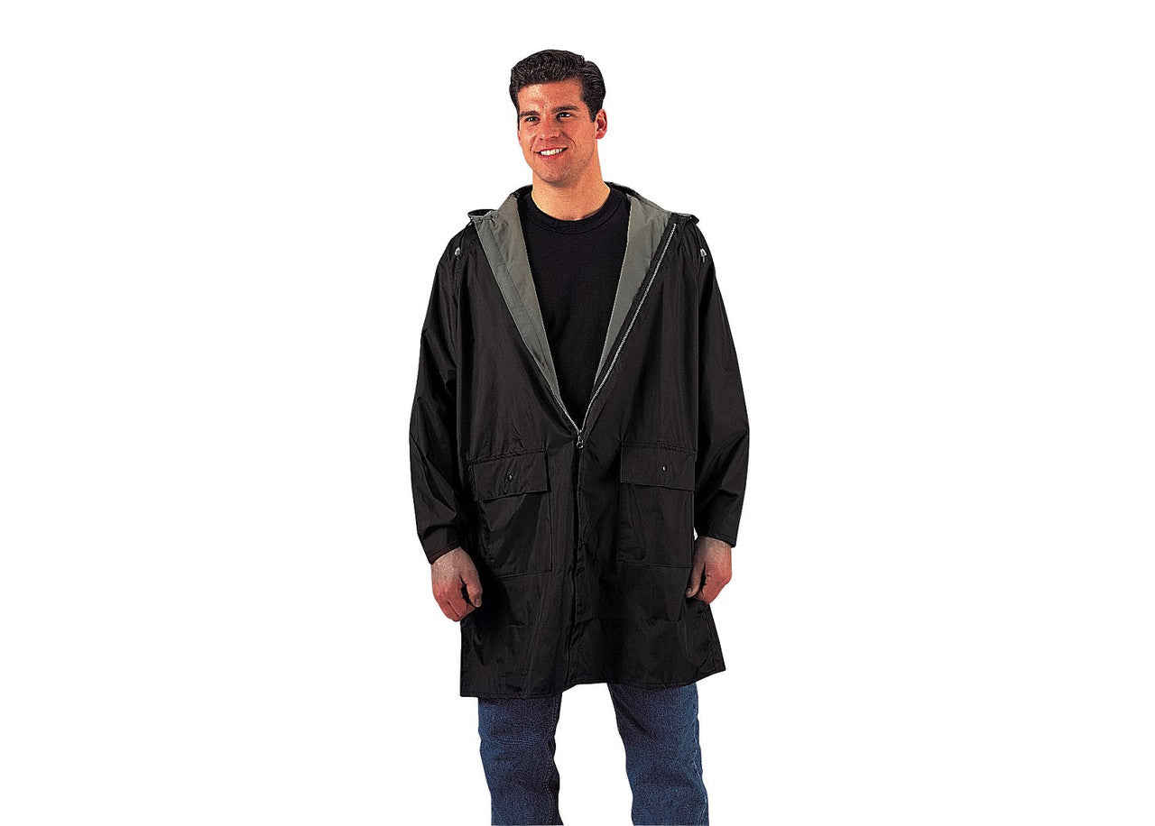 Rothco Reversible 3/4 Length Rain Parka: Black