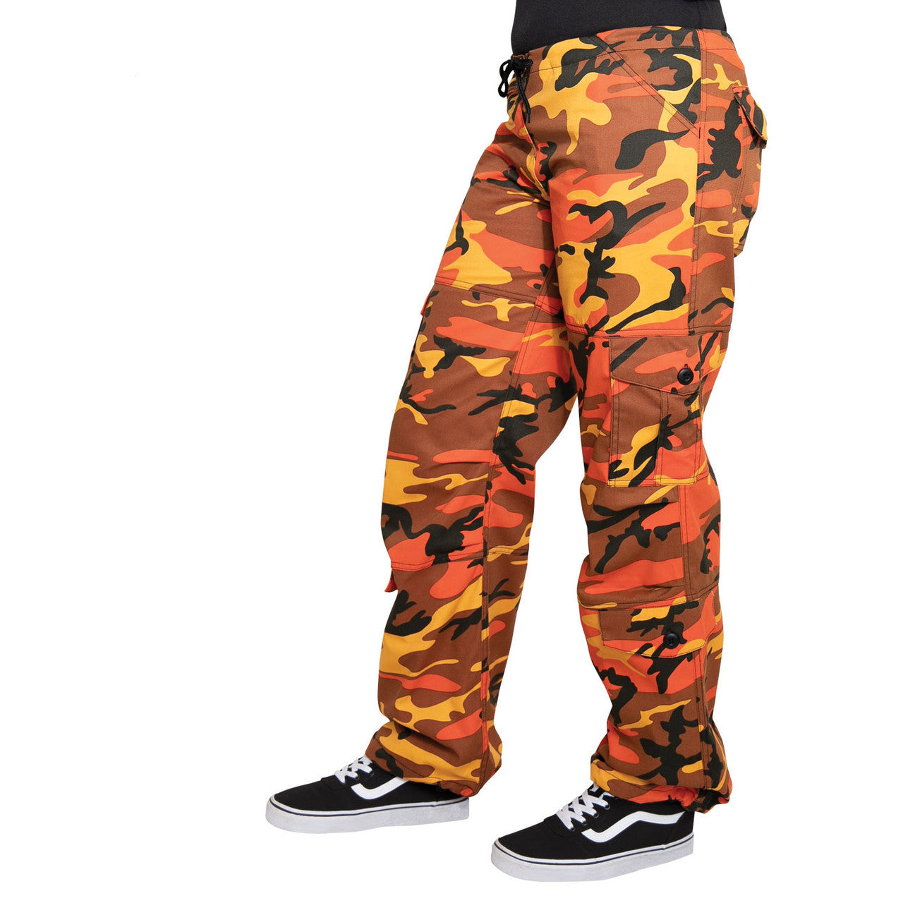 Rothco Women's Camo Paratrooper Fatigue Pants: Savage Orange Camo