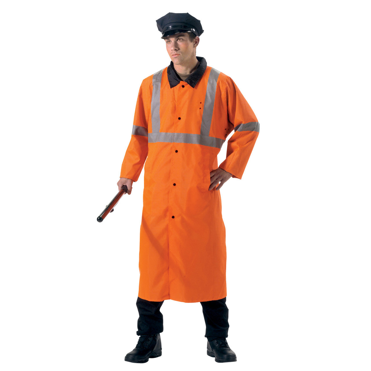 Rothco Reversible Reflective Rain Parka: Orange
