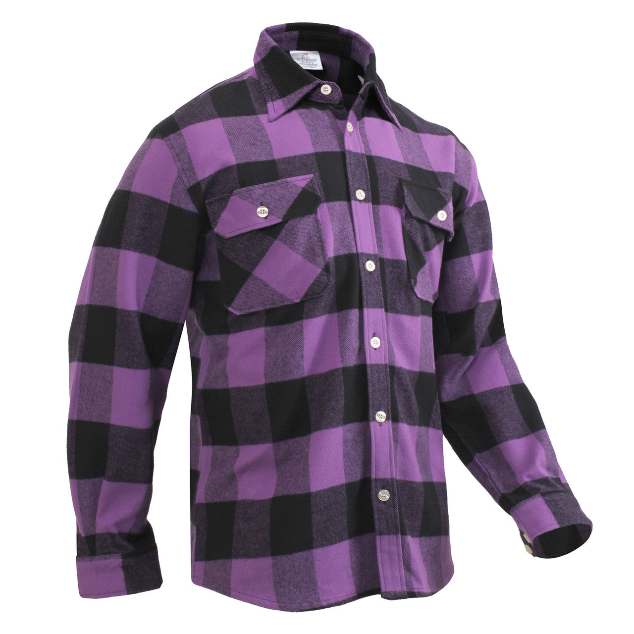 Rothco Extra Heavyweight Buffalo Plaid Flannel Shirt: Purple