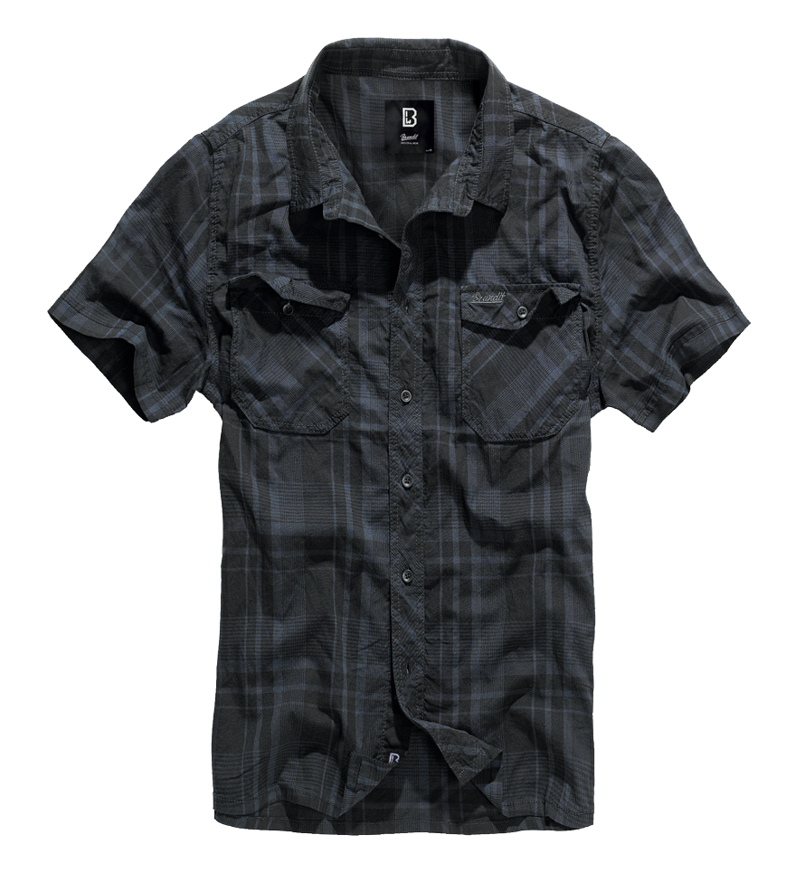 Brandit Essential Shirt Short Sleeve: Black / Blue