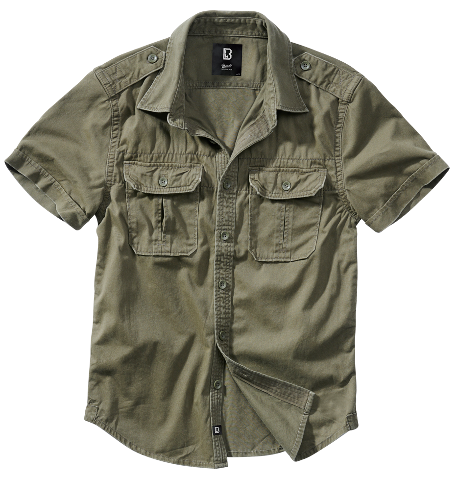 Brandit Rugged Shirt Short Sleeve: Olive Drab