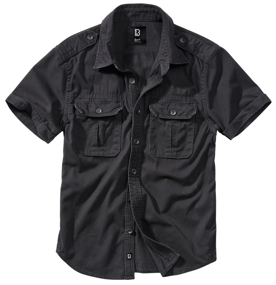 Brandit Rugged Shirt Short Sleeve: Black