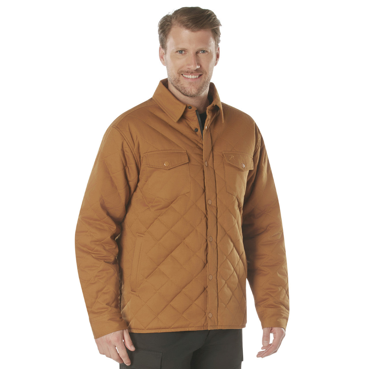 Rothco Diamond Quilted Cotton Jacket: Work Brown