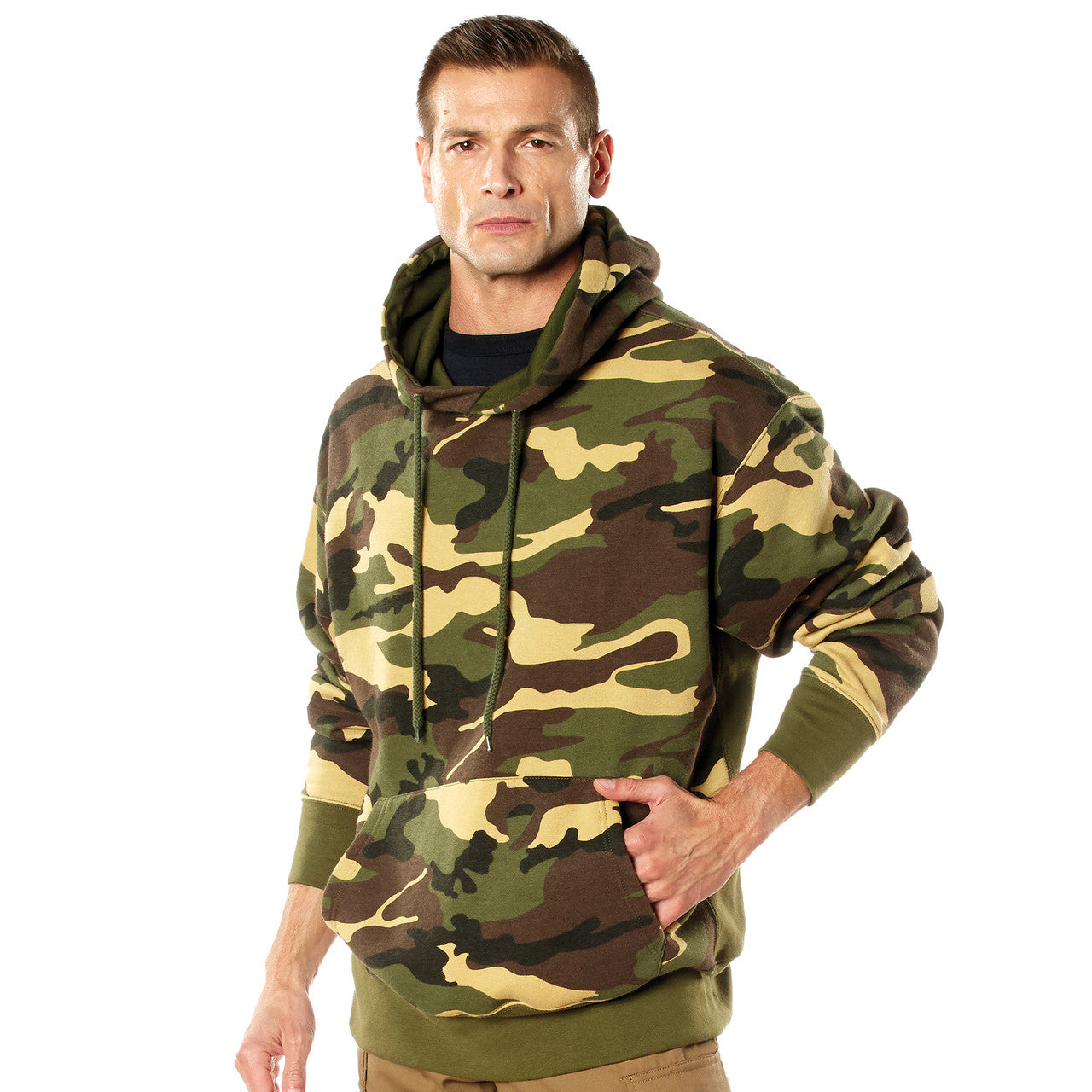 Rothco Every Day Pullover Hooded Sweatshirt: Woodland Camo