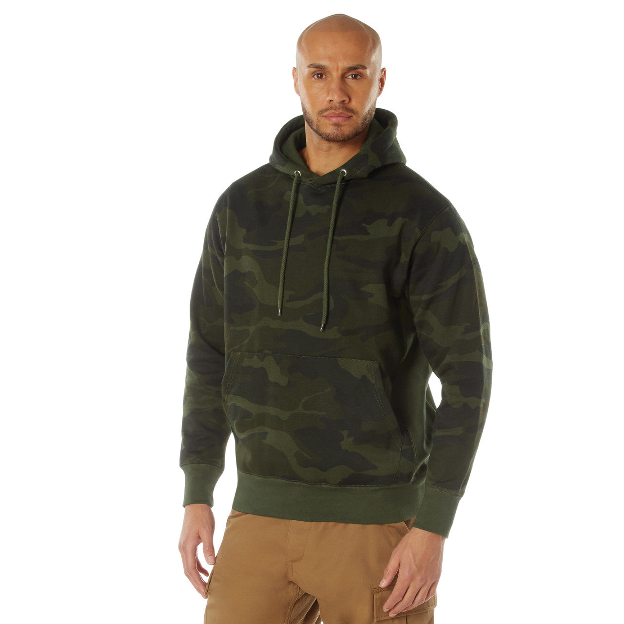 Rothco Every Day Pullover Hooded Sweatshirt: Midnight Woodland Camo