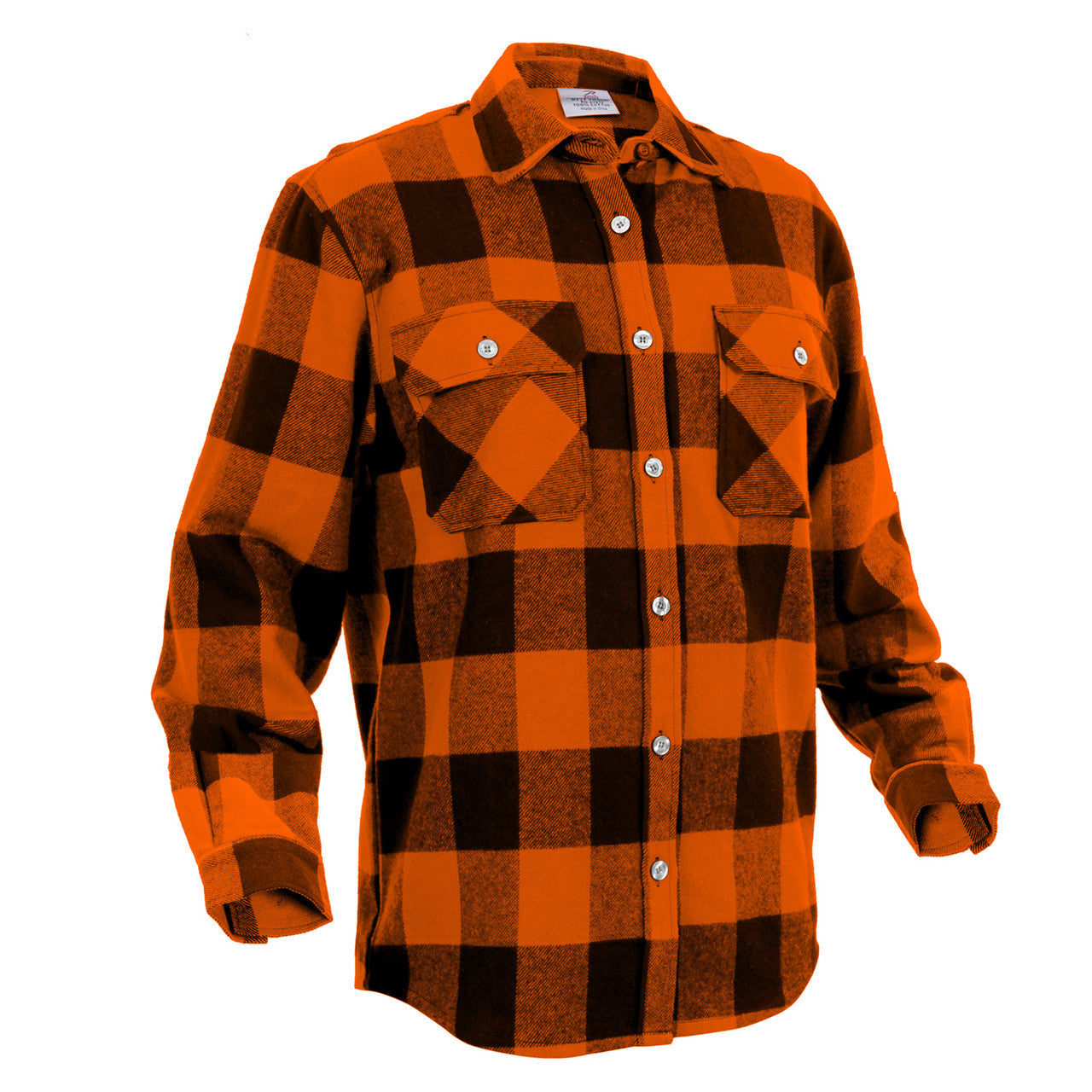 Rothco Extra Heavyweight Buffalo Plaid Flannel Shirt: Orange