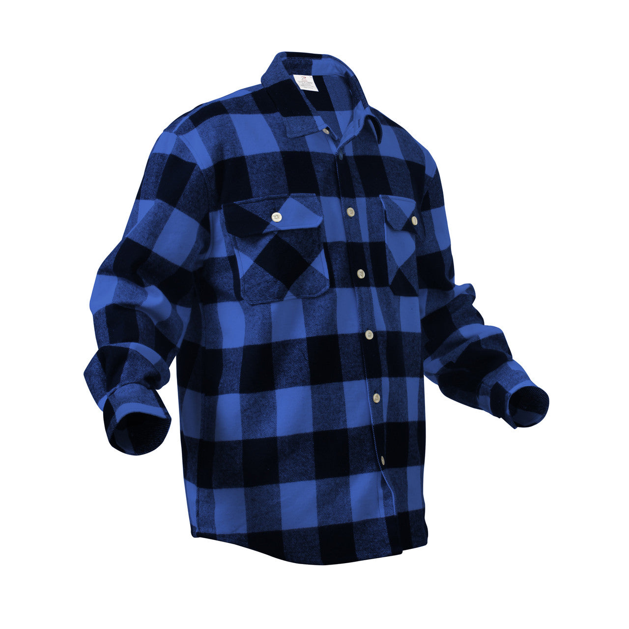 Rothco Extra Heavyweight Buffalo Plaid Flannel Shirt: Blue