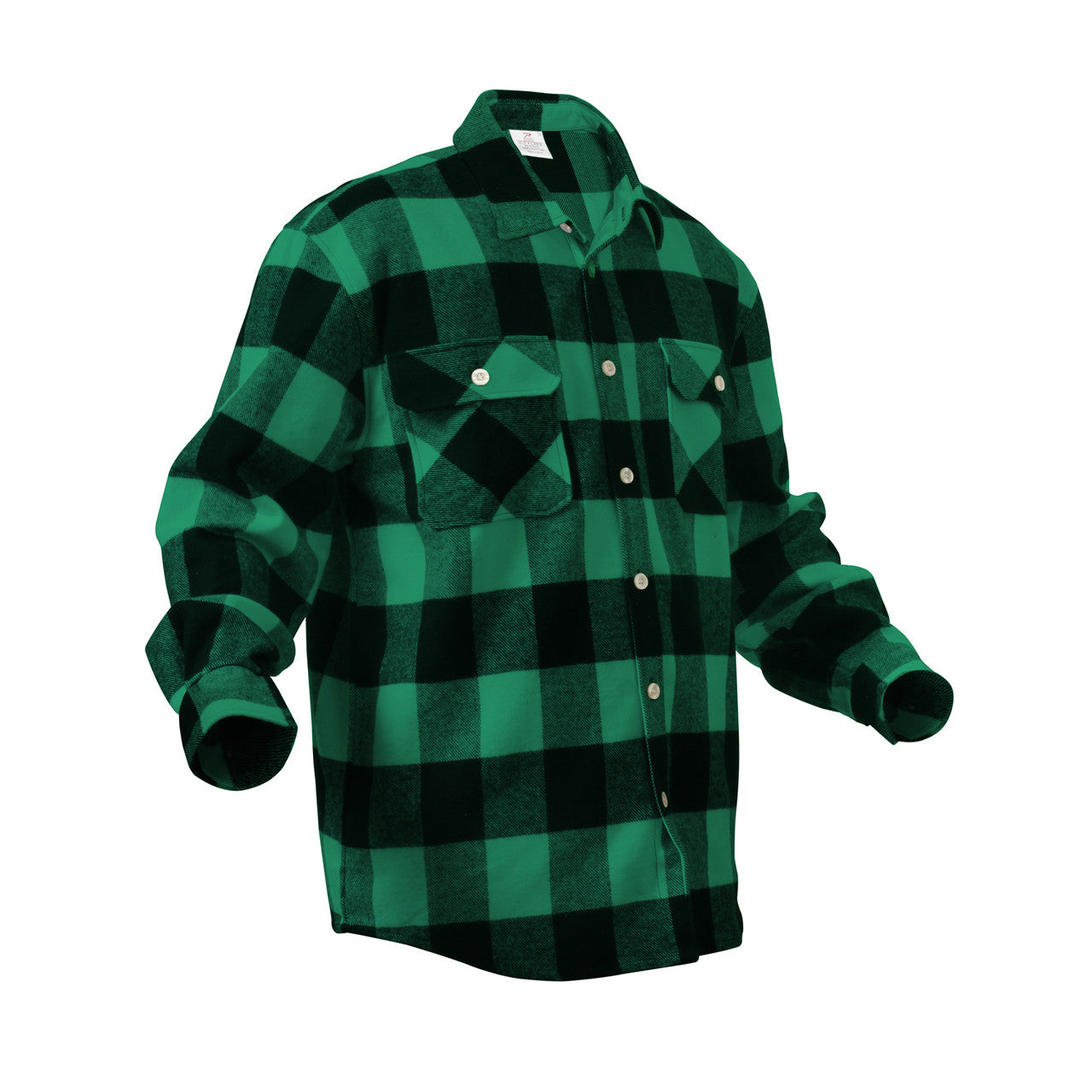 Rothco Extra Heavyweight Buffalo Plaid Flannel Shirt: Green