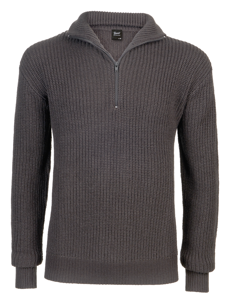 Brandit Marines Quarter Zip Sweater: Anthracite