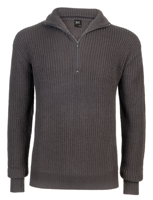 Brandit Marines Quarter Zip Sweater: Anthracite