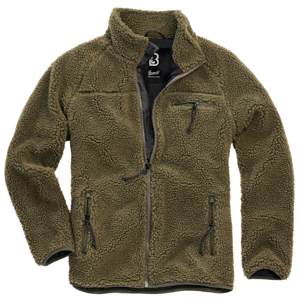 Brandit Fleece Full Zip Jacket: Olive Drab