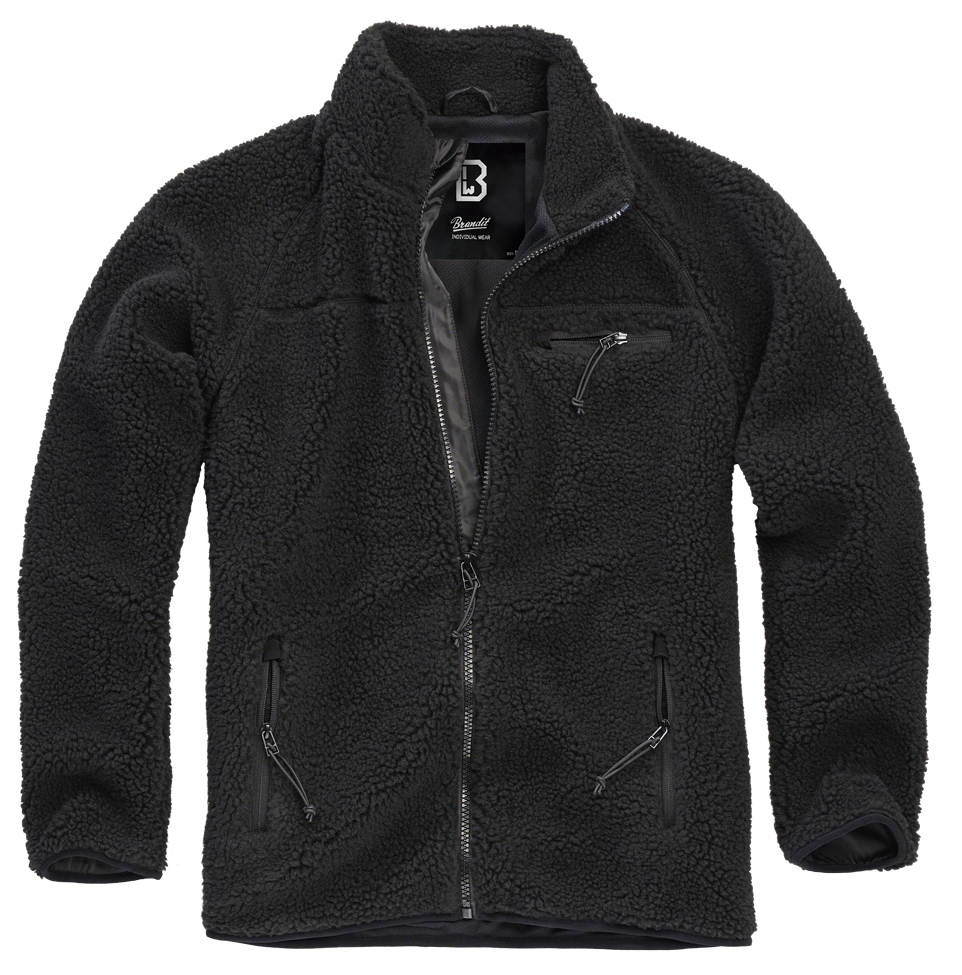 Brandit Fleece Full Zip Jacket: Black