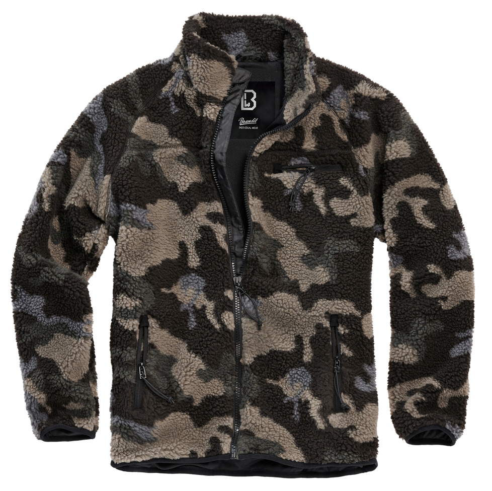Brandit Fleece Full Zip Jacket: Dark Camo