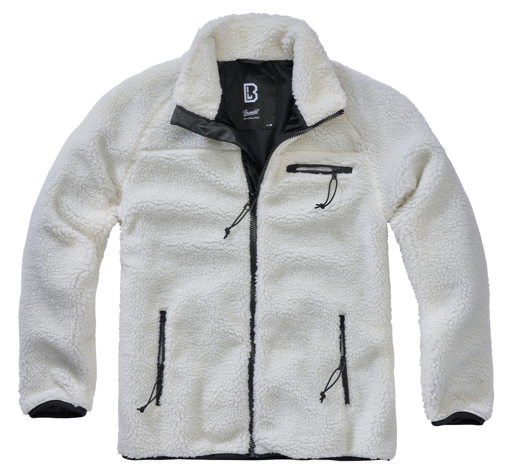 Brandit Fleece Full Zip Jacket: White