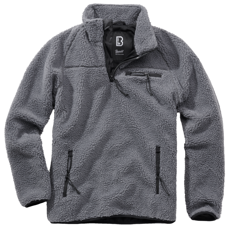 Brandit Fleece Quarter Zip Jacket: Anthracite