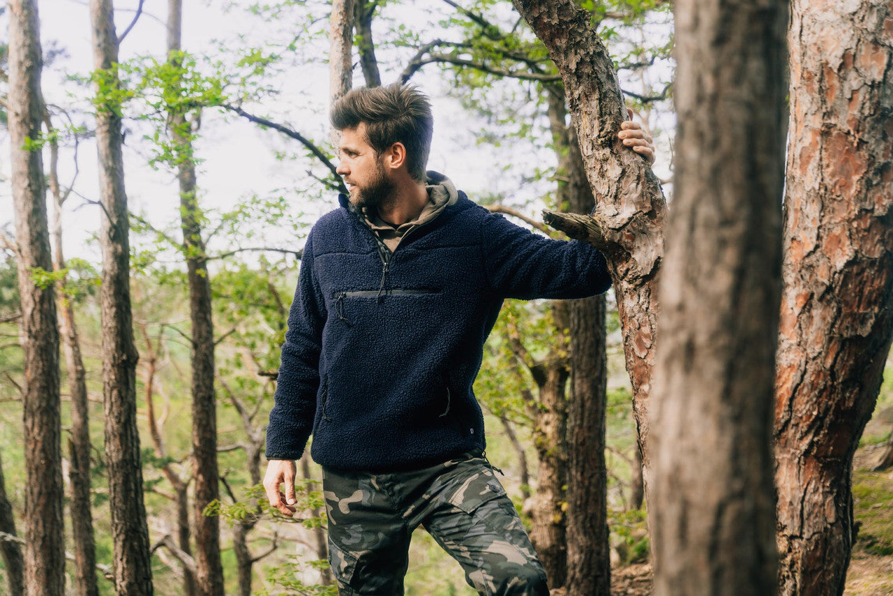 Brandit Hooded Fleece Quarter Zip Jacket