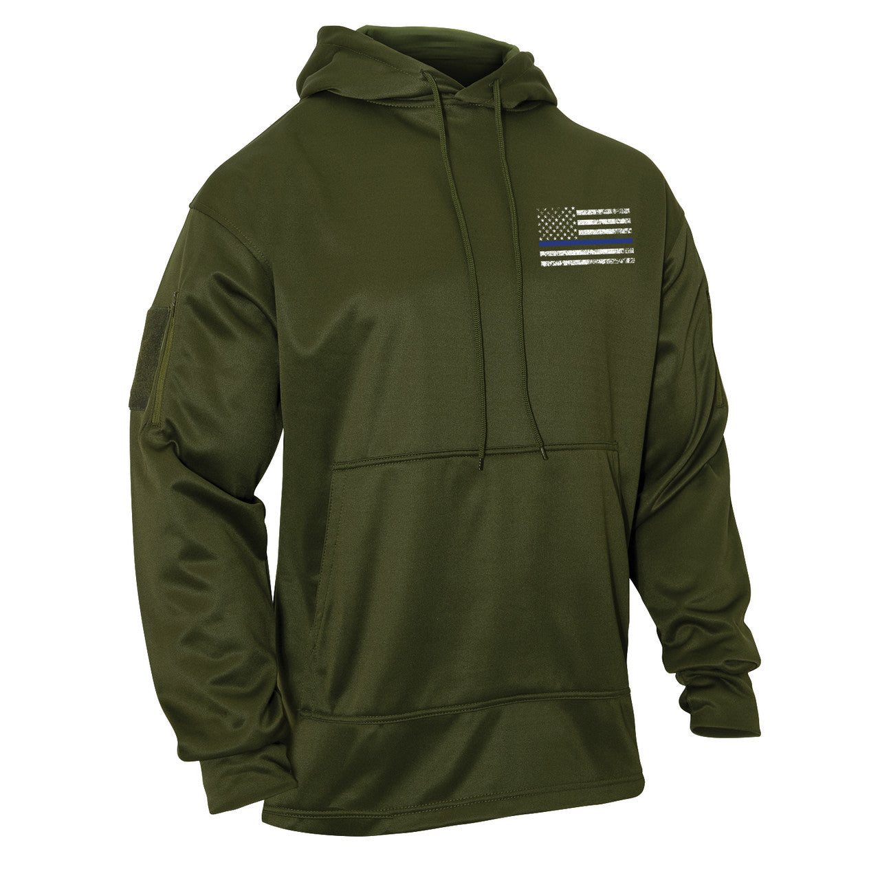 Rothco Thin Blue Line Concealed Carry Hoodie: Olive Drab
