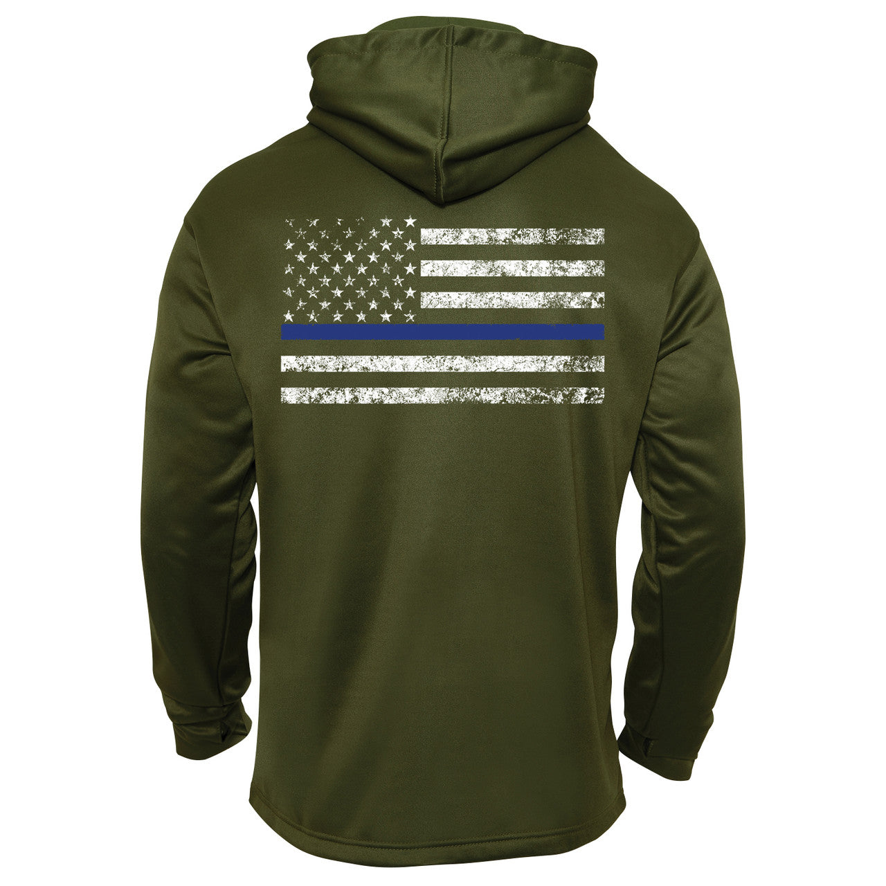 Rothco Thin Blue Line Concealed Carry Hoodie: Olive Drab
